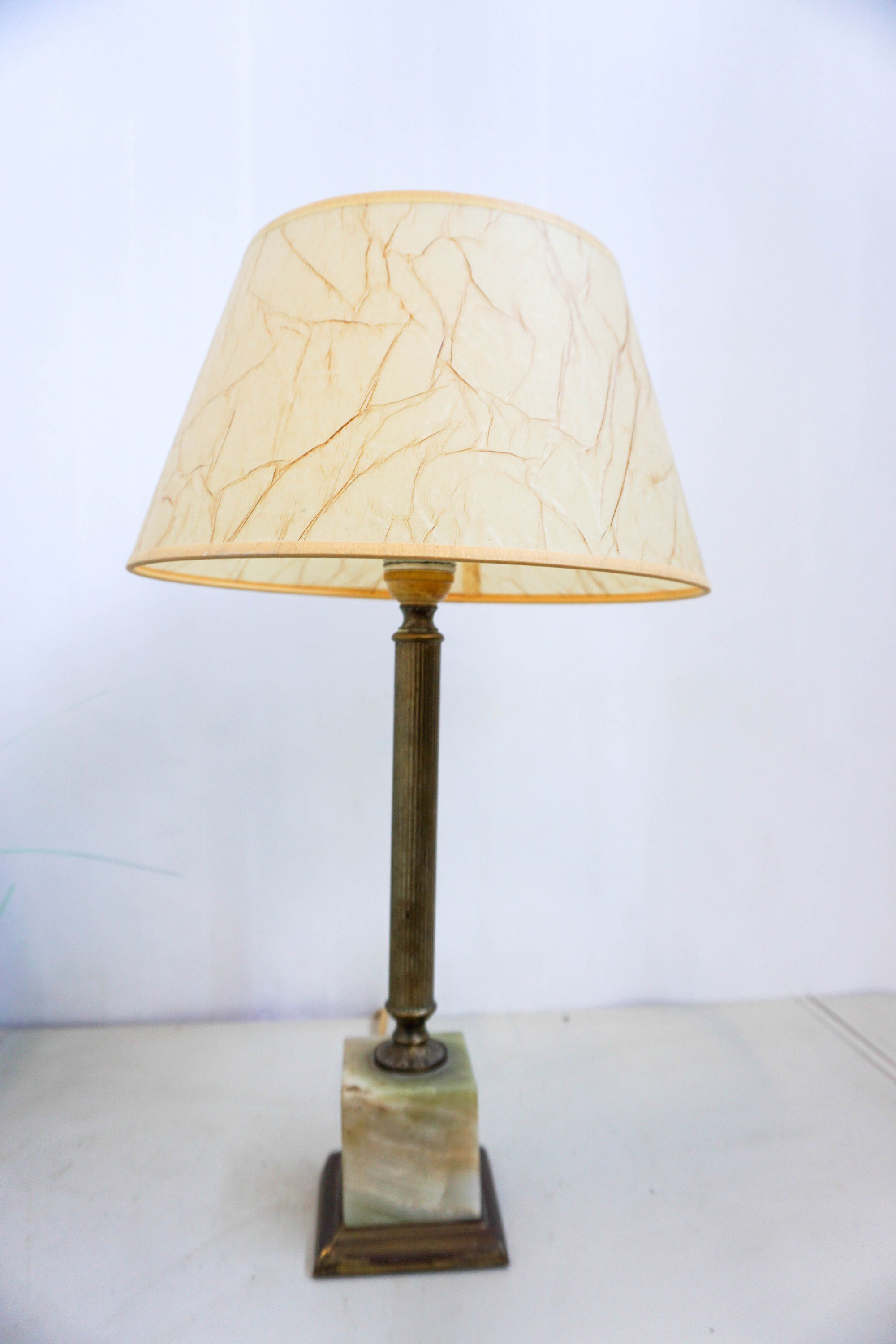Lampe De Table En Marbre Onyx Ivoire 11x6 Pouces Neuve