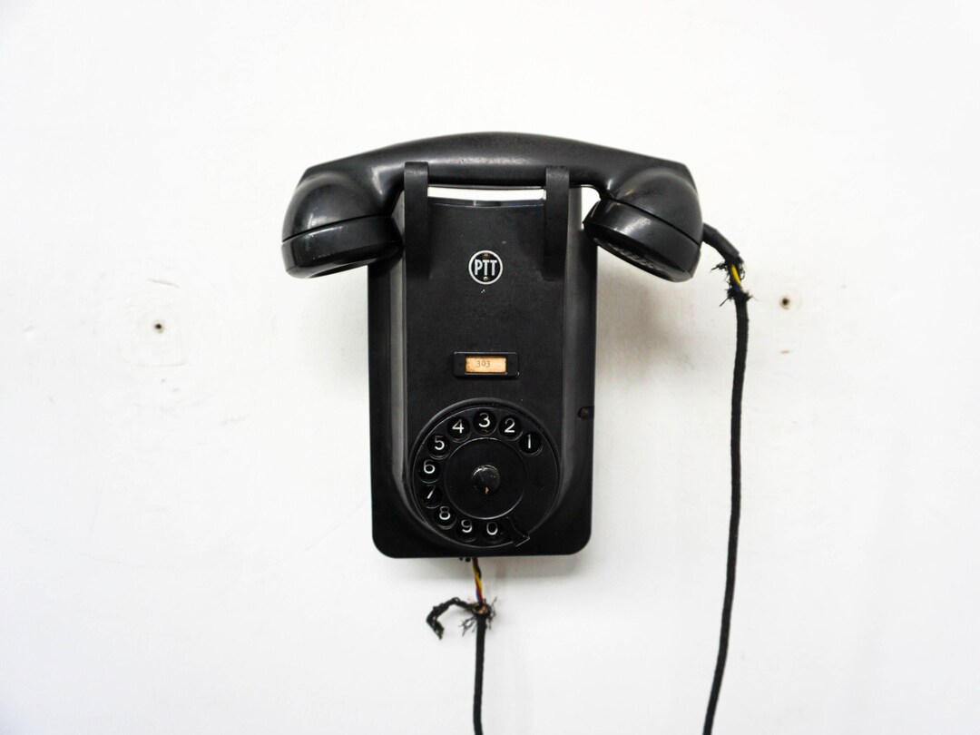 1960s Vintage Black Dial Phone Rotary Dial Phone Black Etsy