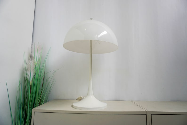 Large Hala Zeist Vintage Mushroom Lamp, Desk Light, Table lamp, white Shade, Dutch design, mid century 1970s zdjęcie 10