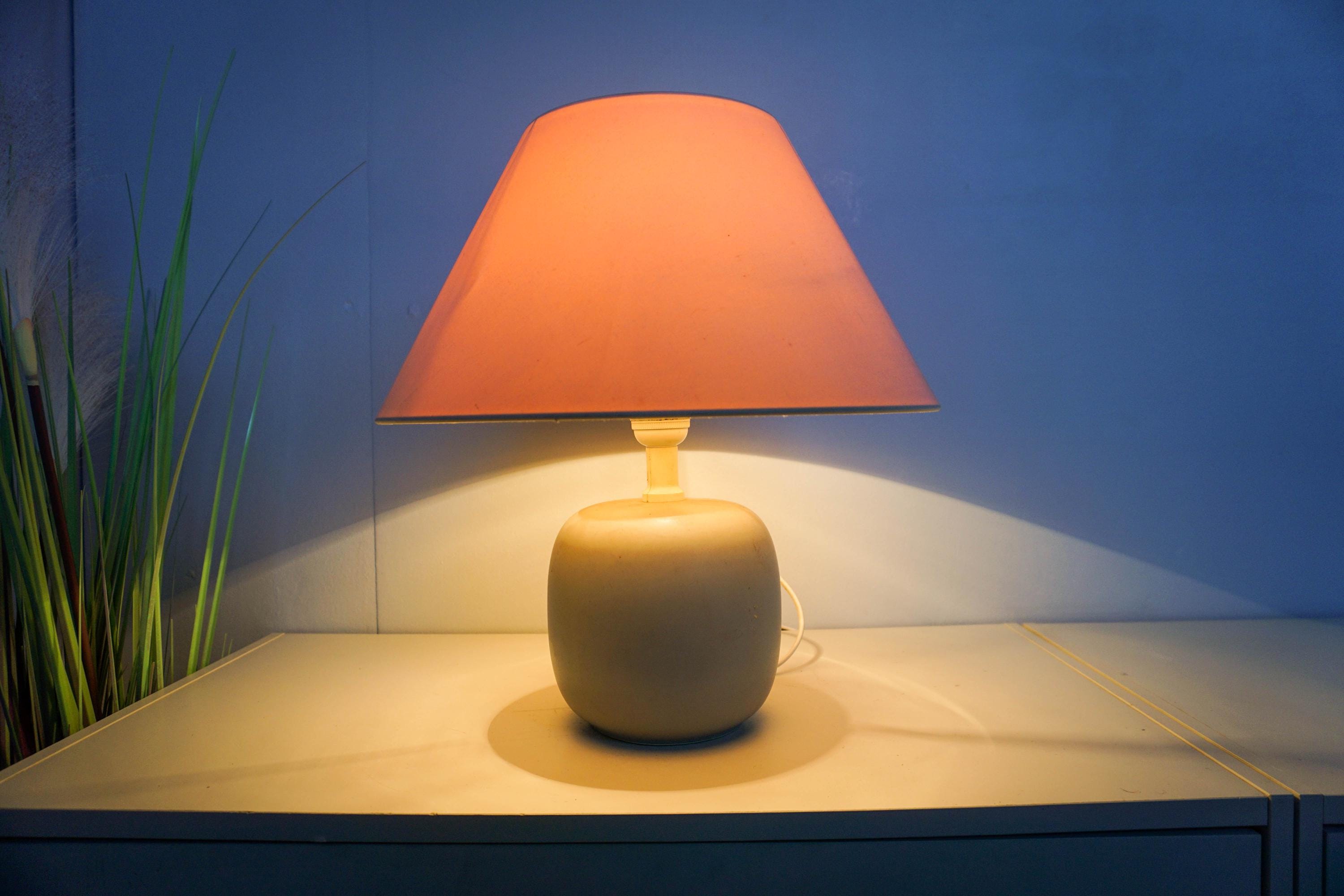 Vintage 80s Ikea Ceramic Table Lamp,mid Century Modern, Gray Base