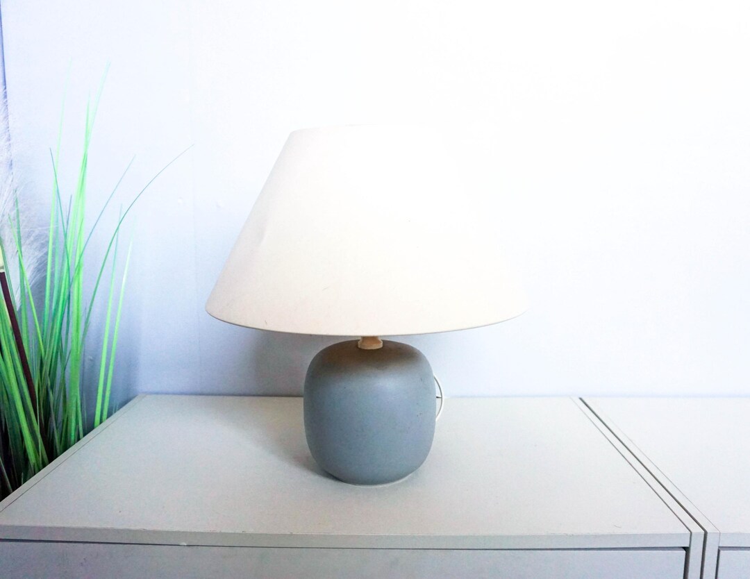 Vintage 80s Ikea Ceramic Table Lamp,mid Century Modern, Gray Base