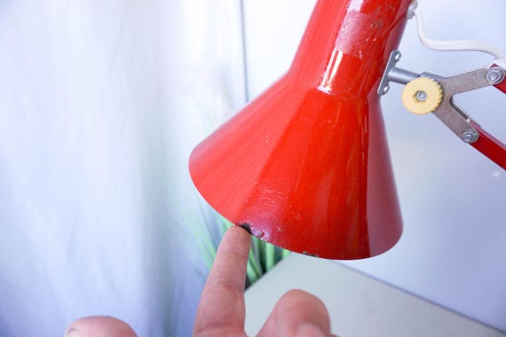 レトロ 北欧 ビンテージ 1960s MaxamDenmark DeskLamp 1960s Denmark Mid Century Red Architect Lamp, Vintage Desk Lamp