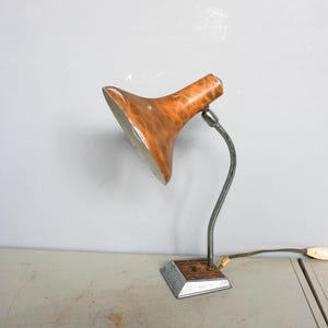 1960s Philips Table Lamp, Dutch Design, mid century design lamp, orange chrome metal, Desk Lamp, task light