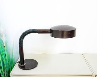 1960s Denmark Mid Century Brown Architect Lamp, Vintage Desk Lamp