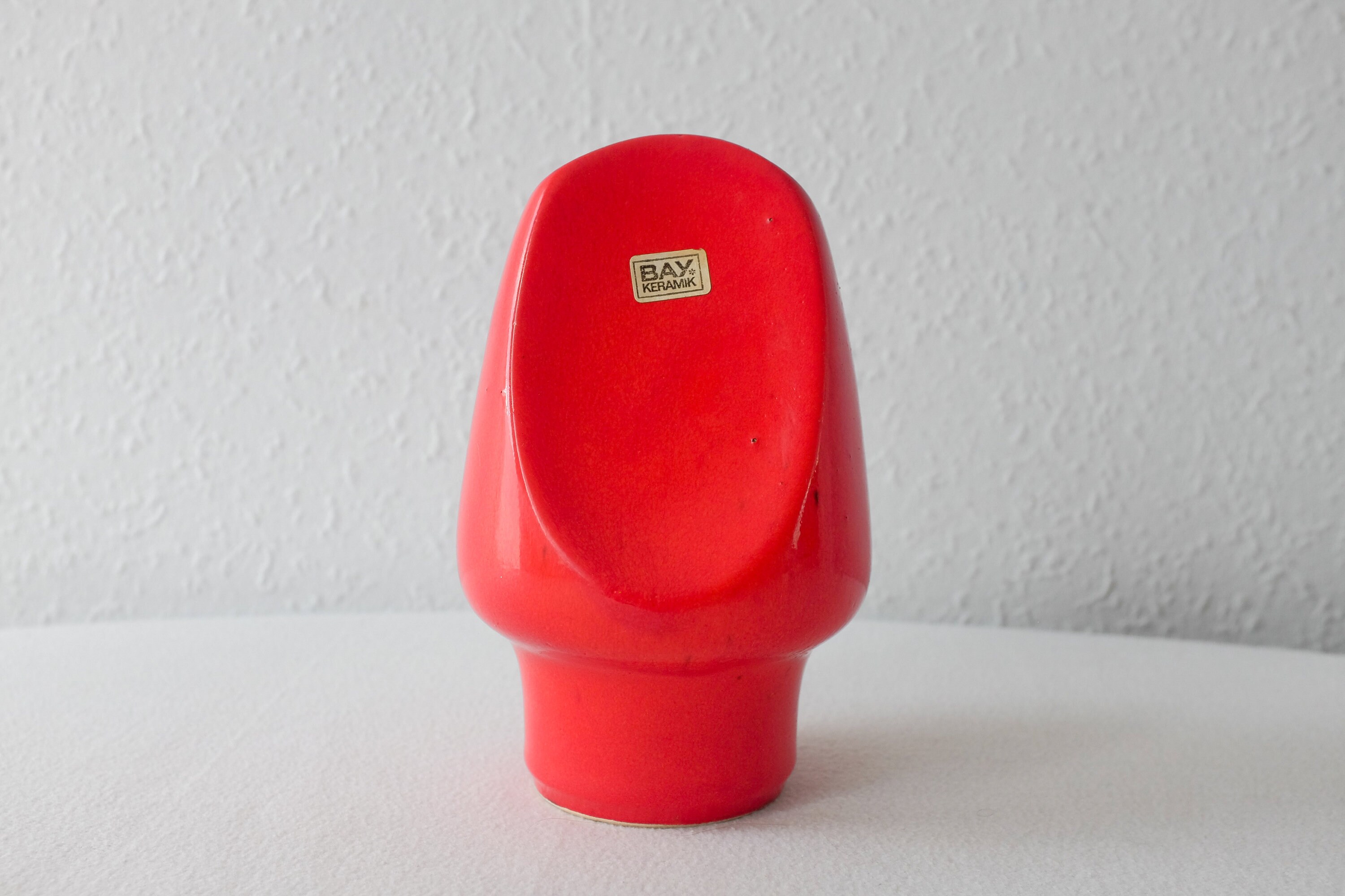 Vase d'allemagne de L'ouest, Vase Lave Graisse, Baie, Poterie Ouest-Allemande, Milieu Siècle, Rouge