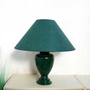 Large Vintage 80s Ceramic Table Lamp, Mid Century Modern, Dark