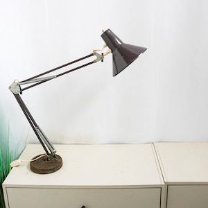 1960s Hala Zeist Desk lamp, Architect Lamp, Vintage Desk Lamp, Adjustable Lamp, brown metal