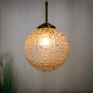 Mid century, Ceiling lamp, Helena Tynell Style, Bubble glass, Mid Century Flush Mount ceiling, Clear Glass Ceiling light