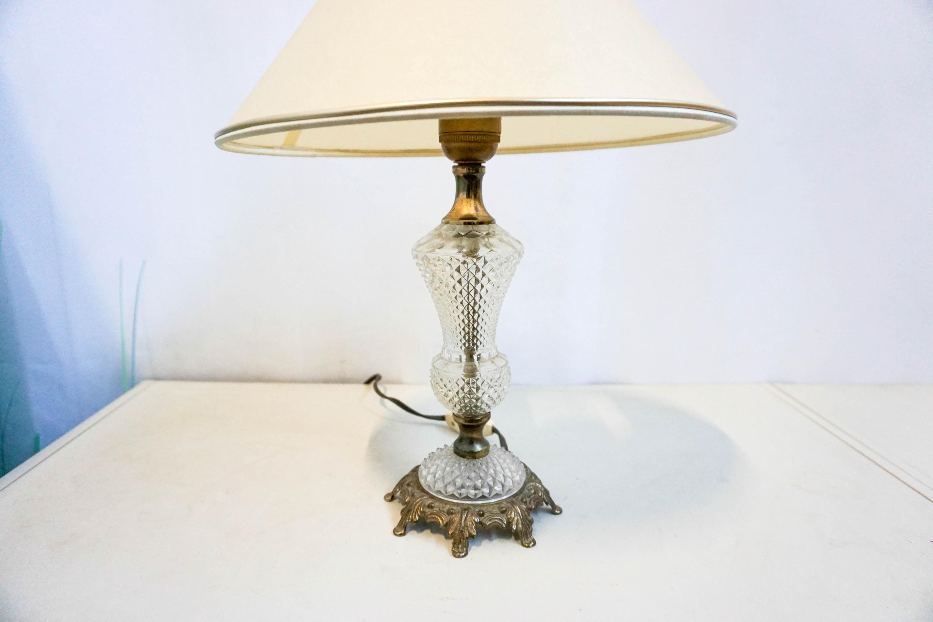 ネオクラシック カット クリスタル & 真鍮テーブル ランプ、イタリア