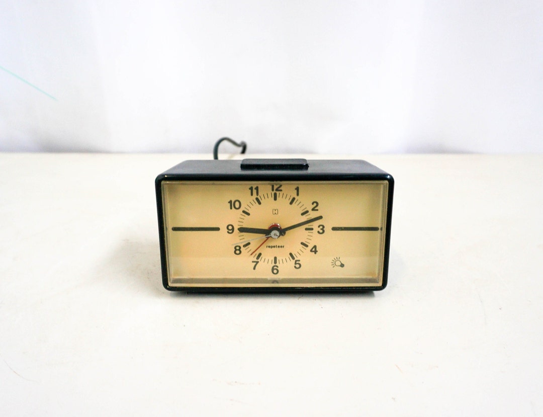 Hema Alarm Clock Black 1970s Clock Made in Germany Etsy