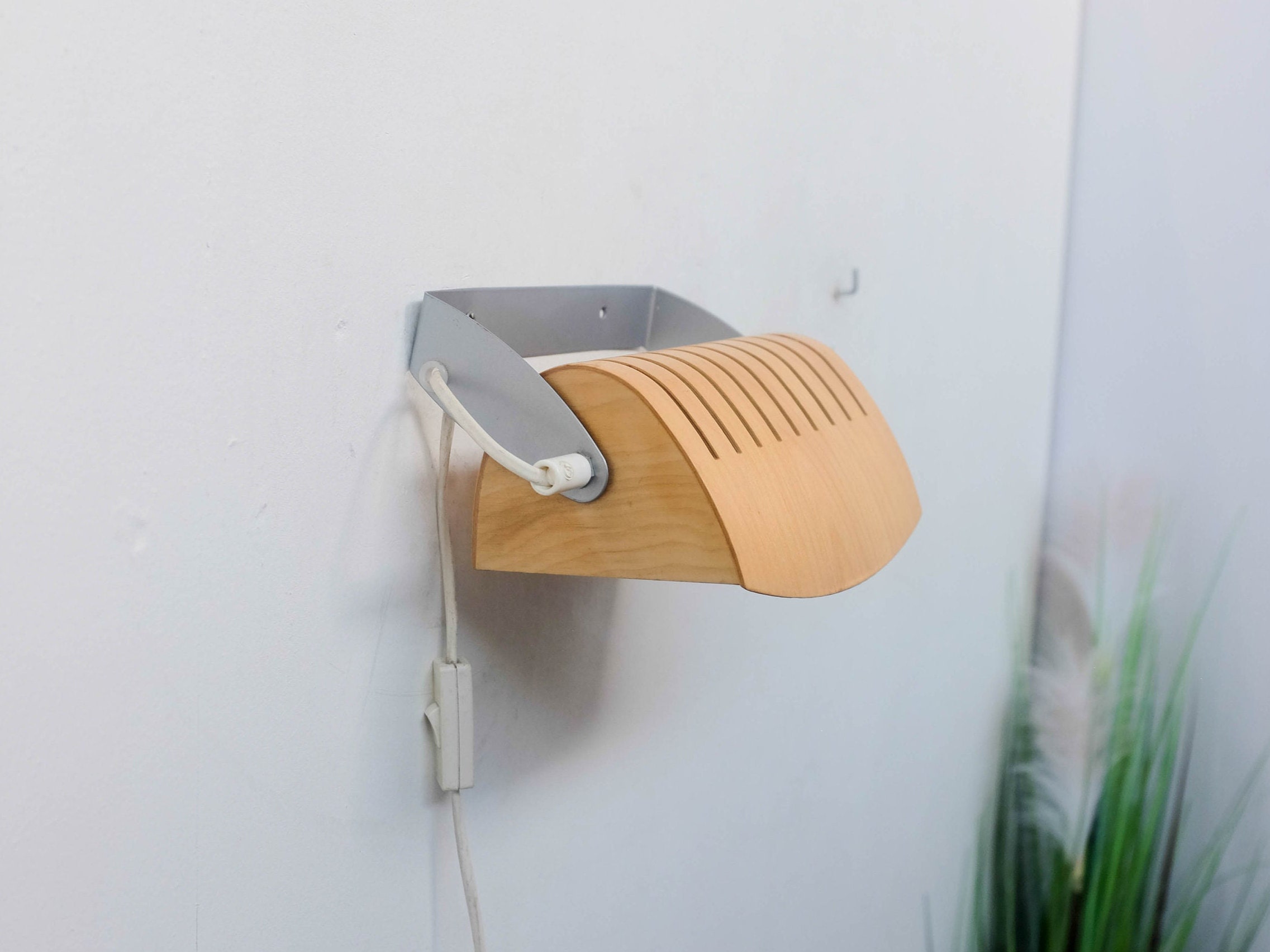 1990s Ikea, Vintage Bend Plywood Wall Lamp, Scandinavian Design