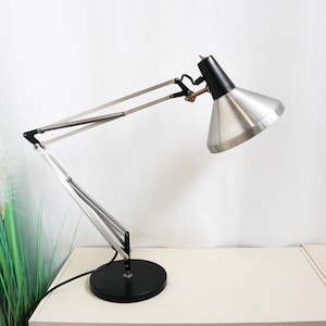 1960s Hala Zeist Desk lamp, Architect Lamp, Vintage Desk Lamp, Adjustable Lamp, brown metal