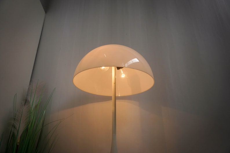 Large Hala Zeist Vintage Mushroom Lamp, Desk Light, Table lamp, white Shade, Dutch design, mid century 1970s zdjęcie 5