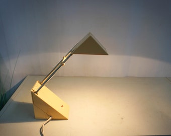 1980s Vintage Desk Lamp, Task Lamp, Table Lamp, Office Lamp, Mid Century, Space Age, Made in holland, E Lite, Telescope Lamp, cream white