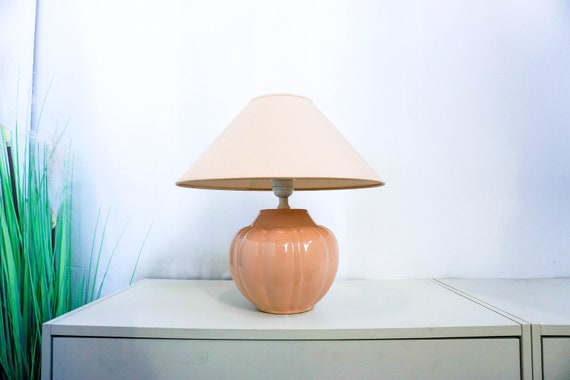 Vintage 80s Dutch Ceramic Table Lamp, Mid Century Modern, Pomelo