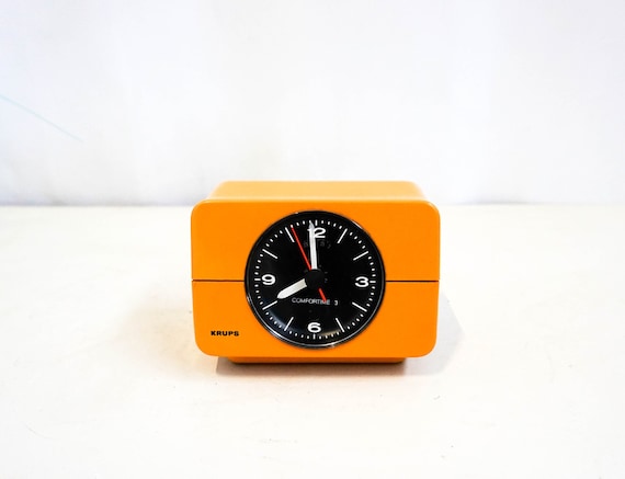 Krups Comfortime 3 Alarm Clock, Ocher Yellow and Black 1970s Clock