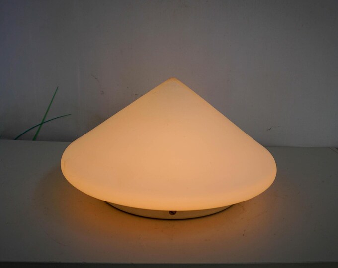 Vintage German Ceiling light, Milk glass ceiling lamp, Mid Century