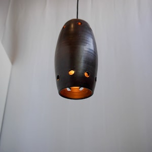 1 of 4 Ceramic boho light 70s retro design, vintage ceramic design ceiling lamp, herda retro pottery hanging light, midcentury, ceramic lamp