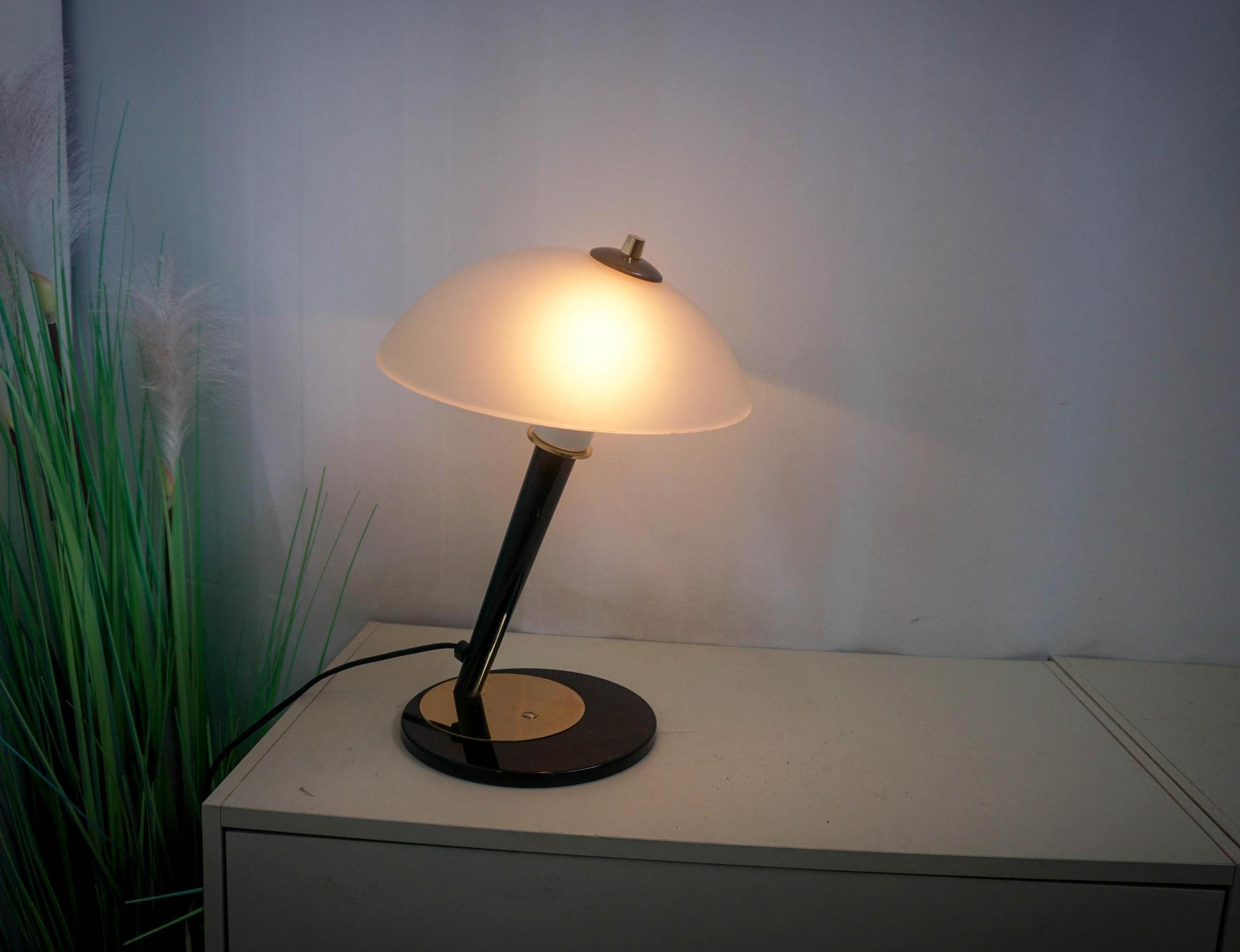 1980s Albani Lume, Vintage Italian Design Satin Glass Shade Table