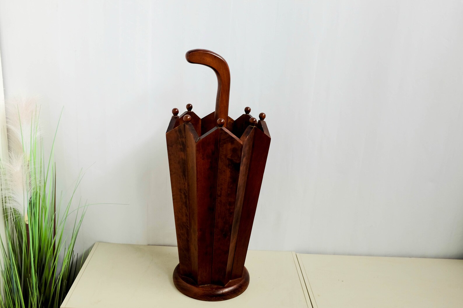 Vintage Wooden Barrel Umbrella Stand Entryway Furniture Etsy