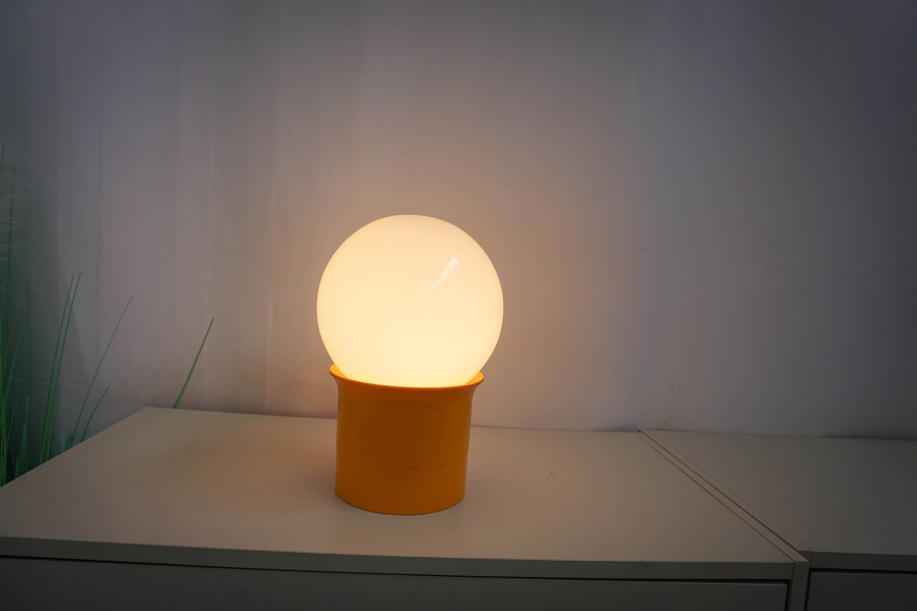1970s Opaline Glass Table Lamp, Pop Art Lamp, Opaline Glass Bulb Lamp ...