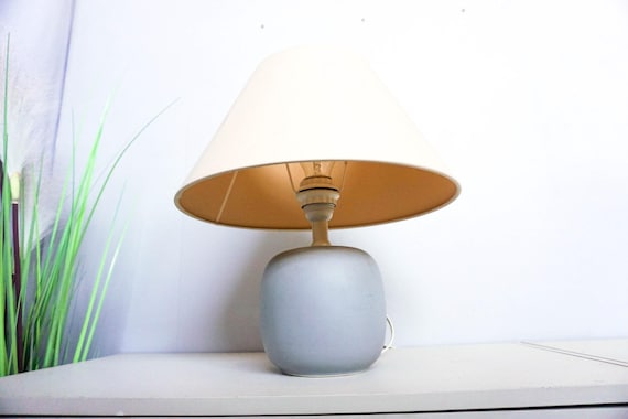 Vintage 80s Ikea Ceramic Table Lamp,mid Century Modern, Gray Base