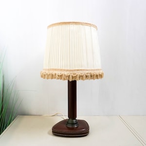 1960s Tamse Zwolle, Leather, table Lamp, Very Rare Vintage table lamp 60s, table lamp, dutch design
