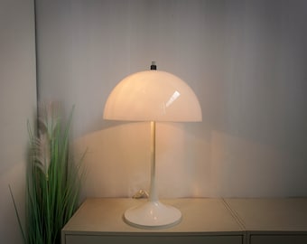 Large Hala Zeist Vintage Mushroom Lamp, Desk Light, Table lamp, white Shade, Dutch design, mid century 1970s