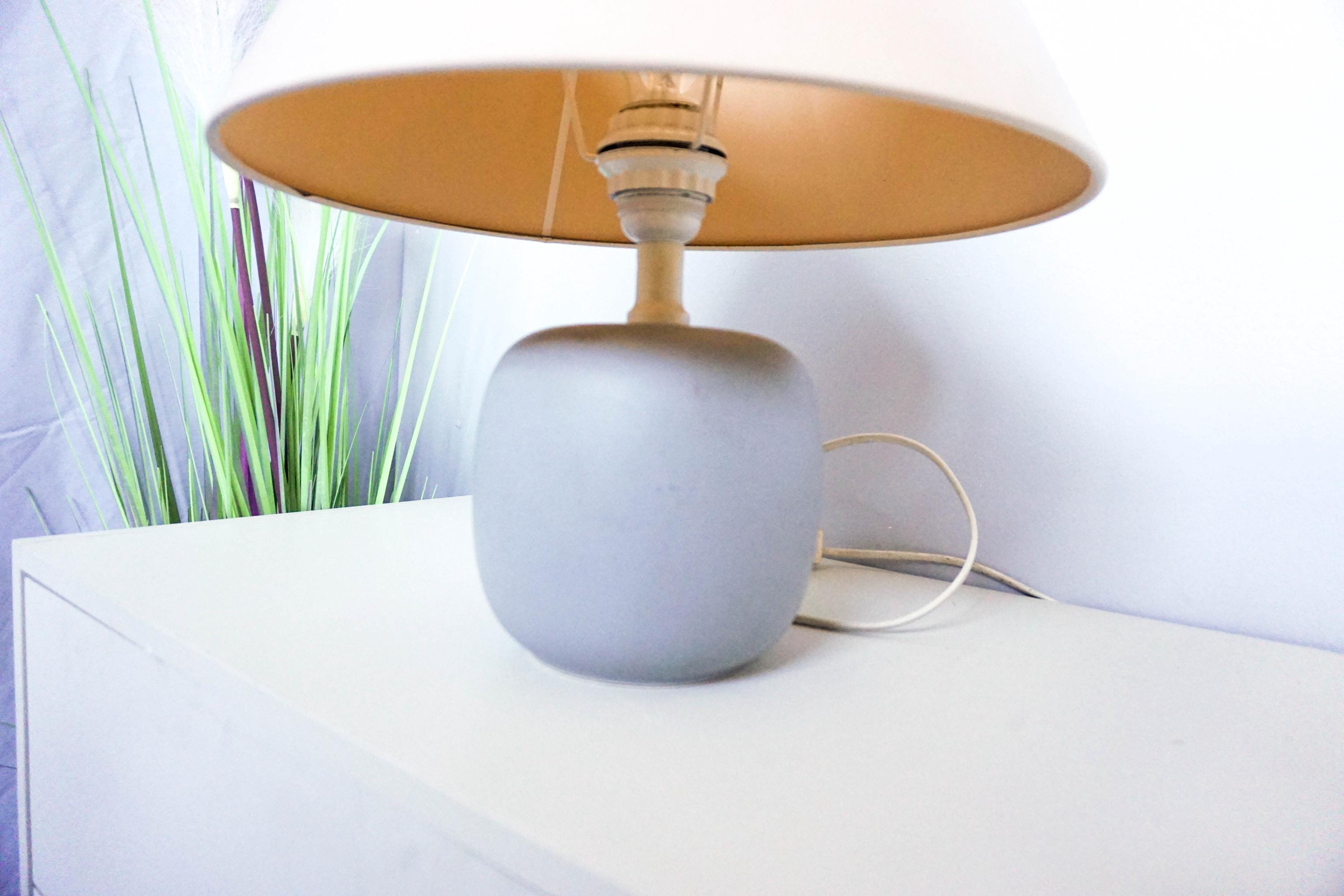 80s Vintage IKEA ランプ　ライト　北欧 Vintage 80s Ikea Ceramic Table Lamp,mid Century Modern, Gray Base