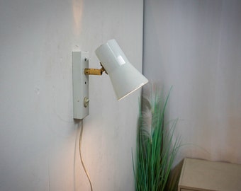 1960s Belid, Modernist, minimalist, Spot, wall Lamp, made in Sweden, swedish design, white gold