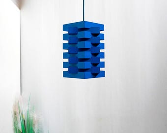 青と白の多層ペンダントライト モダンデザイン ブルー ミッドセンチュリー