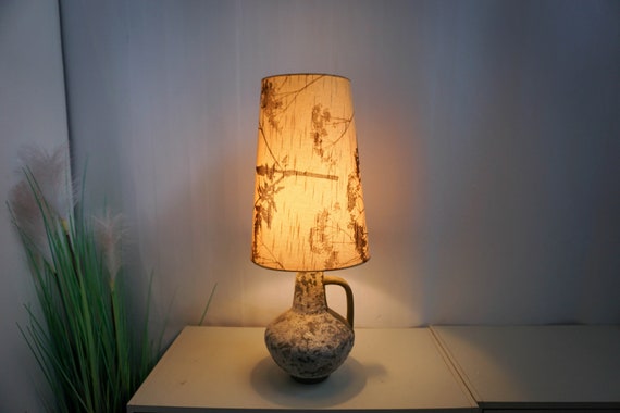 West Germany 70s Ceramic Table Lamp,mid Century Modern, Gray Base