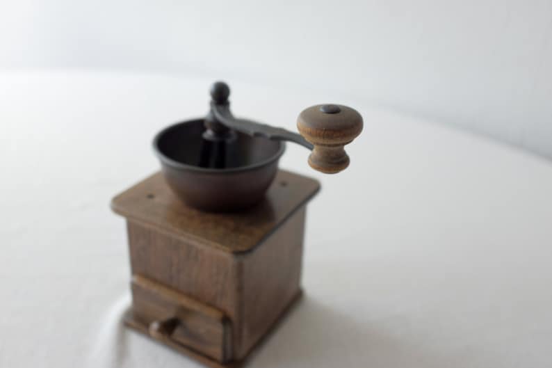 Vintage French wooden coffee grinder circa 1950/'s