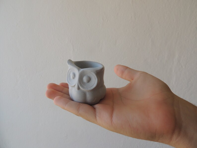Concrete owl planter Cement planter cute planter Desk planter