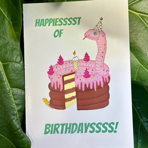 Birthday Cake Snake Card