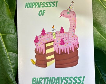 Birthday Cake Snake Card