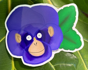 Chimpanzee + Pansy = Chimpansy Sticker