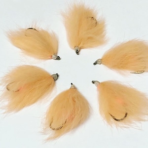 Peach Flesh Flies: Trout & Steelhead Streamer Flies, Size 4 (Qty. 6)