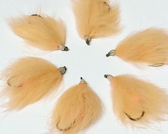 Peach Flesh Flies: Trout & Steelhead Streamer Flies, Size 4 (Qty. 6)
