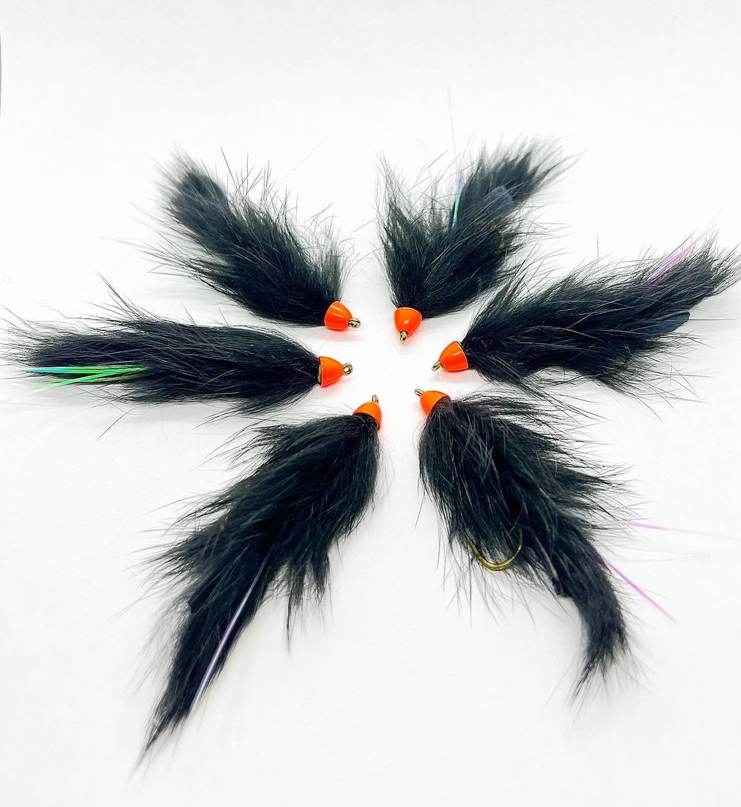 Cone Head Bunny Leeches Black & Orange Size 4 Qty.6 Bunny Etsy