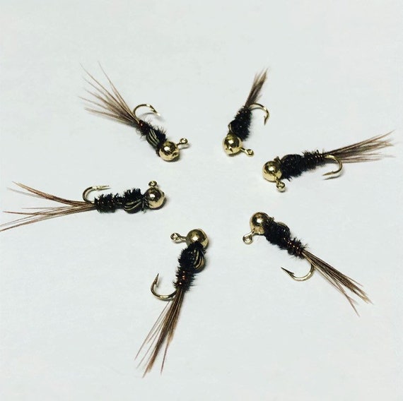 Pheasant Tail Nymph Jig Fly Size 10 1/64oz Trout Flies, Grayling