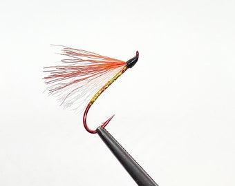 Orange & White Mickey Finn Fly: Salmon/Steelhead Streamer Fly (Size 2 or 4)