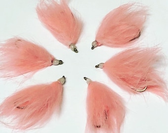 Shrimp Pink Flesh Flies (Qty. 6) - Size 4 Trout/Steelhead Streamer Flies