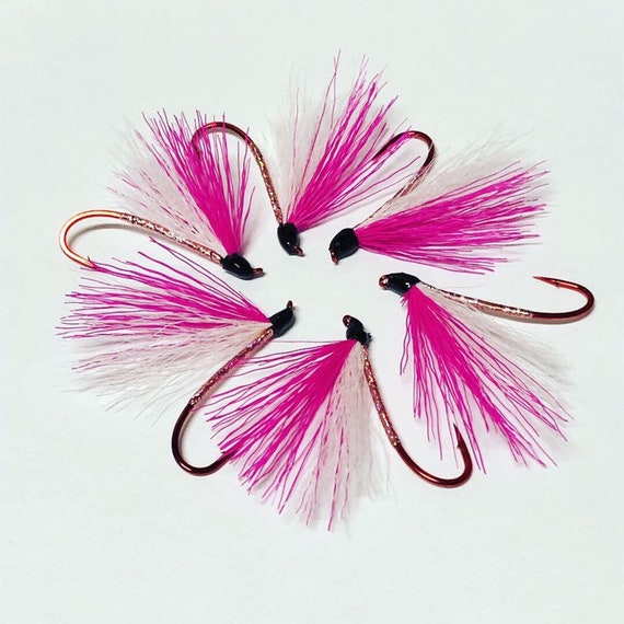 Size 4 Salmon Steelhead Trout Wet Alaska Flesh Pink Sparkler Streamers