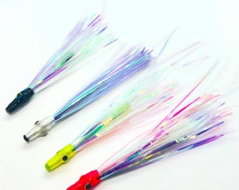 Puget Sound Salmon Trolling Tube Fly: Glow UV, 30# Leader