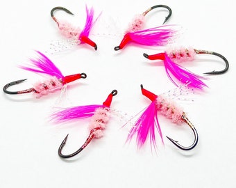 Silver tip UV Wet flies Size 4 Qty 6 Salmon flies Sockeye flies Steelhead flies Trout flies Kokanee Flies Wet flies Clear water flies