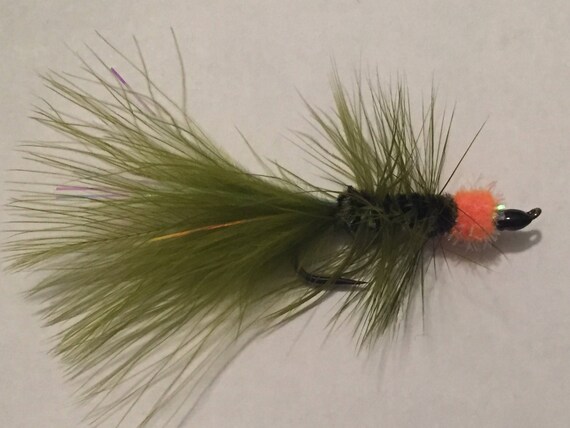 Lot of 3 Fishing Flies Egg Sucking Leech Black Orange Size 4 NEW