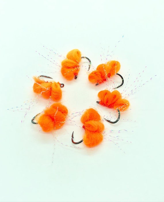 Egg Cluster Pattern Flies UV Orange Size 4 Qty.6 Trout Flies