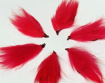 Sockeye Red Flesh Flies: Trout & Steelhead Streamer Flies, Size 4 (Qty. 6)