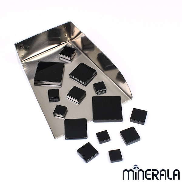 Natural Black Onyx Square Shape Flat Top Loose Gemstone for Inlay 6mm-20mm Wholesale lot WP00258